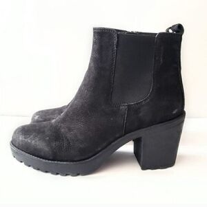 Vagabond Grace Black Suede Block Heeled Chelsea Boots EU 41